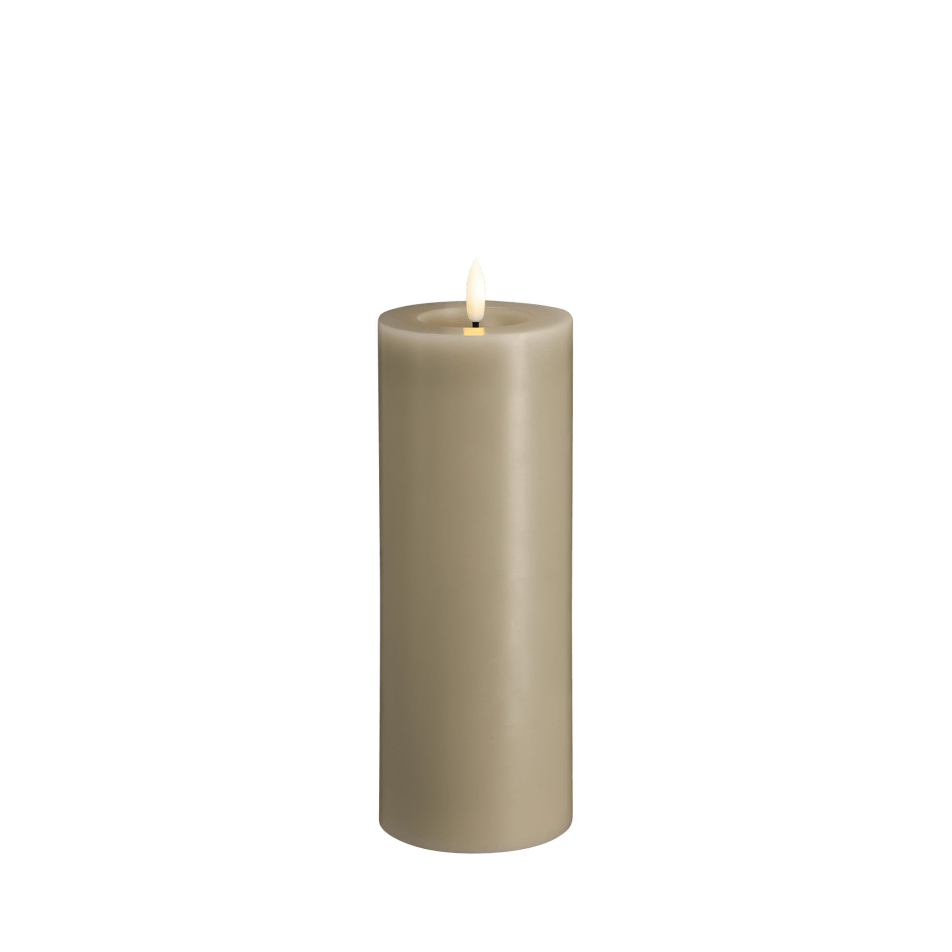 LED pillar candle 7,4x20 cm kit grey